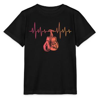 Boxe Sunset boxe battement de coeur arts martiaux - T-shirt bio MINI CREATOR Stanley/Stella Enfant - noir - Devant - Mikhail (115cm)