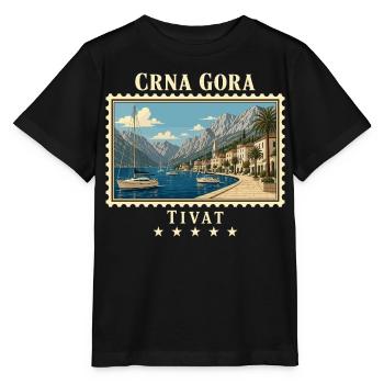 Montenegro Tivat Vintage Reisemarke - Stanley/Stella Kinder T-Shirt MINI CREATOR  - Schwarz - Vorne - Mikhail (115cm)