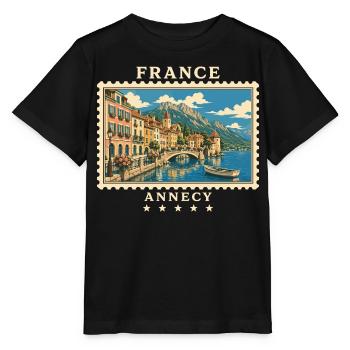 Frankreich Annecy Vintage Reisemarke - Stanley/Stella Kinder T-Shirt MINI CREATOR  - Schwarz - Vorne - Mikhail (115cm)