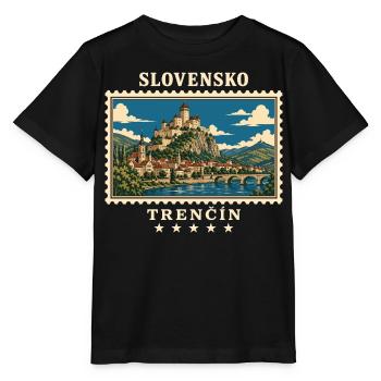 Slowakei Trenčín Vintage Reisemarke - Stanley/Stella Kinder T-Shirt MINI CREATOR  - Schwarz - Vorne - Mikhail (115cm)