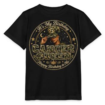 Cancer Queen Anniversaire Camouflage Reine Astro - T-shirt bio MINI CREATOR Stanley/Stella Enfant - noir - Devant - Mikhail (115cm)