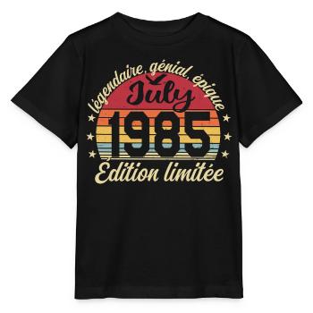 Anniversaire Juillet 1985 Vintage Cadeau - T-shirt bio MINI CREATOR Stanley/Stella Enfant - noir - Devant - Mikhail (115cm)