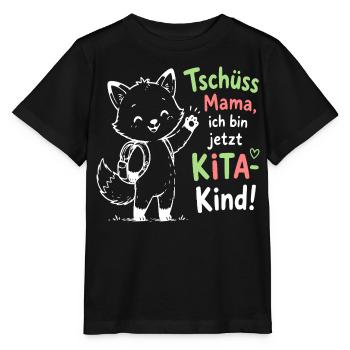 Kita Abschied Fox Illustration - Stanley/Stella Kinder T-Shirt MINI CREATOR  - Schwarz - Vorne - Mikhail (115cm)