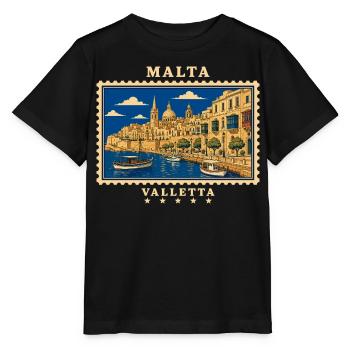 Marque de voyage vintage Malta Valletta - T-shirt bio MINI CREATOR Stanley/Stella Enfant - noir - Devant - Mikhail (115cm)
