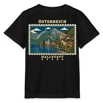 Österreich Hallstatt Vintage Reisemarke - Stanley/Stella Kinder T-Shirt MINI CREATOR  - Schwarz - Vorne - Mikhail (115cm)