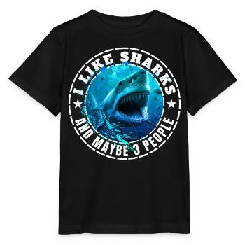 J’AIME LES REQUINS ET PEUT-ÊTRE TROIS PERSONNES - T-shirt bio MINI CREATOR Stanley/Stella Enfant - noir - Devant - Mikhail (115cm)