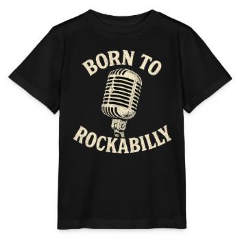 Born to Rockabilly – Microphone vintage des années 50 - T-shirt bio MINI CREATOR Stanley/Stella Enfant - noir - Devant - Mikhail (115cm)