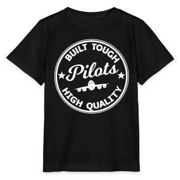 Pilotenbadge Hochwertig Flugzeug - Stanley/Stella Kinder T-Shirt MINI CREATOR  - Schwarz - Vorne - Mikhail (115cm)