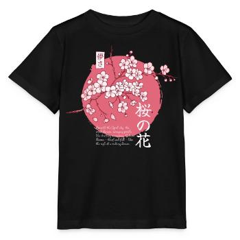 Ephemeral Blossom: Japanese Sakura - Stanley/Stella Kinder T-Shirt MINI CREATOR  - Schwarz - Vorne - Mikhail (115cm)