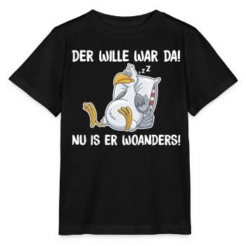 Schlafende Taube – Wille war da, lustige Sprüche - Stanley/Stella Kinder T-Shirt MINI CREATOR  - Schwarz - Vorne - Mikhail (115cm)