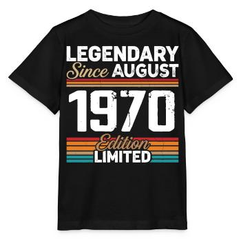 Legendär seit August 1970 Vintage Retro - Stanley/Stella Kinder T-Shirt MINI CREATOR  - Schwarz - Vorne - Mikhail (115cm)