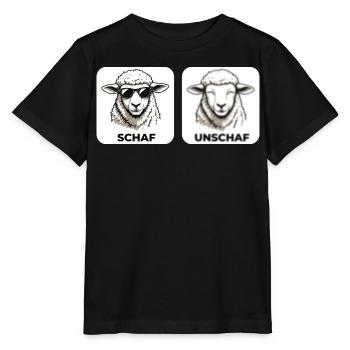 Schaf Unschaf - Wortspiel mit unscharf und Schaf - Stanley/Stella Kinder T-Shirt MINI CREATOR  - Schwarz - Vorne - Mikhail (115cm)