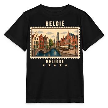 Belgien Brugge Vintage Reisemarke - Stanley/Stella Kinder T-Shirt MINI CREATOR  - Schwarz - Vorne - Mikhail (115cm)