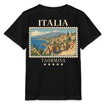 Italien Taormina Vintage Reisemarke - Stanley/Stella Kinder T-Shirt MINI CREATOR  - Schwarz - Vorne - Mikhail (115cm)