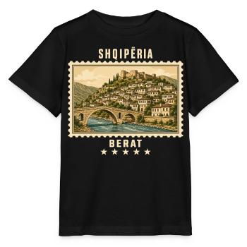 Albanien Berat Vintage Reisemarke - Stanley/Stella Kinder T-Shirt MINI CREATOR  - Schwarz - Vorne - Mikhail (115cm)