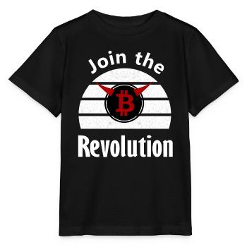 Bitcoin Revolution: Join the Movement - Stanley/Stella Kinder T-Shirt MINI CREATOR  - Schwarz - Vorne - Mikhail (115cm)