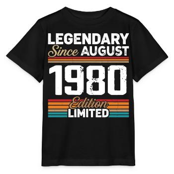 Legendär seit August 1980 Vintage Retro - Stanley/Stella Kinder T-Shirt MINI CREATOR  - Schwarz - Vorne - Mikhail (115cm)