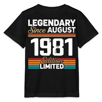 Legendär seit August 1981 Vintage Retro - Stanley/Stella Kinder T-Shirt MINI CREATOR  - Schwarz - Vorne - Mikhail (115cm)