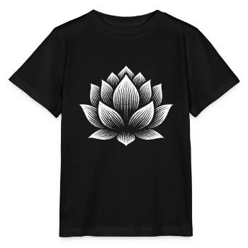 Lotus Silhouette Druck - Stanley/Stella Kinder T-Shirt MINI CREATOR  - Schwarz - Vorne - Mikhail (115cm)