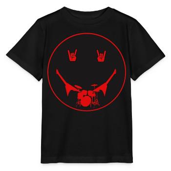 Rocker Drumset Silhouette Hände - Stanley/Stella Kinder T-Shirt MINI CREATOR  - Schwarz - Vorne - Mikhail (115cm)