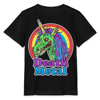 Death Metal – Zombie Einhorn Cartoon - Stanley/Stella Kinder T-Shirt MINI CREATOR  - Schwarz - Vorne - Mikhail (115cm)