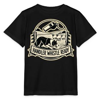 HANDLER WHISTLE READY Hund - Stanley/Stella Kinder T-Shirt MINI CREATOR  - Schwarz - Vorne - Mikhail (115cm)