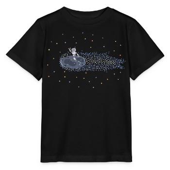 Roboter auf Meteoroid - Stanley/Stella Kinder T-Shirt MINI CREATOR  - Schwarz - Vorne - Mikhail (115cm)