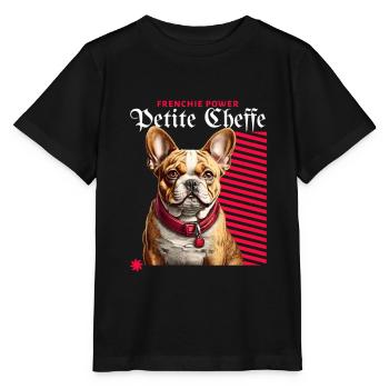 Petite Cheffe Frenchie Power - Stanley/Stella Kinder T-Shirt MINI CREATOR  - Schwarz - Vorne - Mikhail (115cm)
