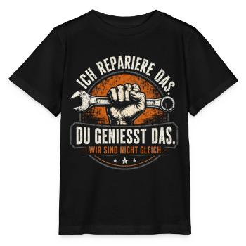 Ich repariere das – Handwerker Vintage - Stanley/Stella Kinder T-Shirt MINI CREATOR  - Schwarz - Vorne - Mikhail (115cm)