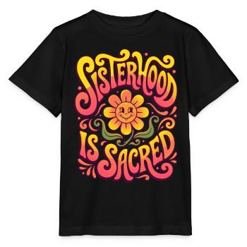 Sisterhood Is Sacred Retro Blume - Stanley/Stella Kinder T-Shirt MINI CREATOR  - Schwarz - Vorne - Mikhail (115cm)