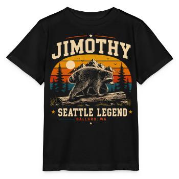 Vintage Waschbär Jimothy Vollmondsonnenuntergang - Stanley/Stella Kinder T-Shirt MINI CREATOR  - Schwarz - Vorne - Mikhail (115cm)
