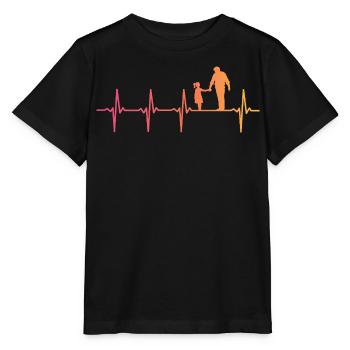 Vater und Tochter Sonnenuntergang Herzschlag Papa, Tochter - Stanley/Stella Kinder T-Shirt MINI CREATOR  - Schwarz - Vorne - Mikhail (115cm)
