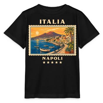 Italien Neapel Vintage Reisemarke - Stanley/Stella Kinder T-Shirt MINI CREATOR  - Schwarz - Vorne - Mikhail (115cm)