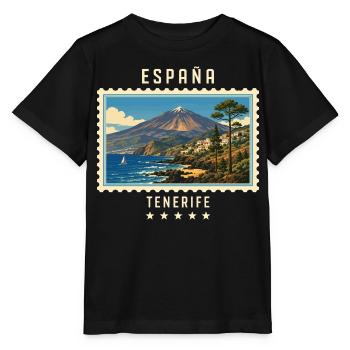 Spanien Teneriffa Vintage Reisemarke - Stanley/Stella Kinder T-Shirt MINI CREATOR  - Schwarz - Vorne - Mikhail (115cm)