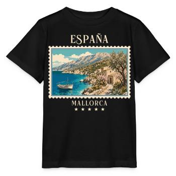 Spanien Mallorca Vintage Reisemarke - Stanley/Stella Kinder T-Shirt MINI CREATOR  - Schwarz - Vorne - Mikhail (115cm)