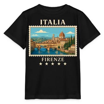 Italien Florenz Vintage Reisemarke - Stanley/Stella Kinder T-Shirt MINI CREATOR  - Schwarz - Vorne - Mikhail (115cm)