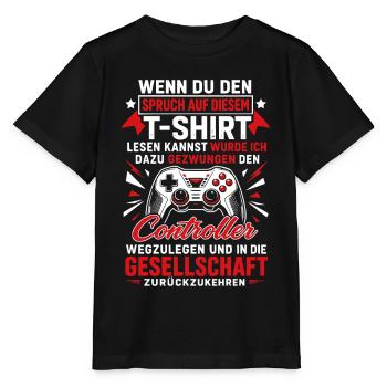 Controller Gamer Spruch Zocker - Stanley/Stella Kinder T-Shirt MINI CREATOR  - Schwarz - Vorne - Mikhail (115cm)