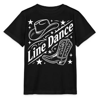 Line Dance Cowboy Flair - Stanley/Stella MINI CREATOR Kids’ T-Shirt - black - Front - Mikhail (115cm)