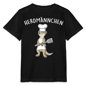 Herdmännchen – Erdmännchen am Grill - Stanley/Stella Kinder T-Shirt MINI CREATOR  - Schwarz - Vorne - Mikhail (115cm)