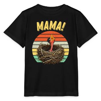 Mama Hungry Baby Bird - Stanley/Stella Kinder T-Shirt MINI CREATOR  - Schwarz - Vorne - Mikhail (115cm)