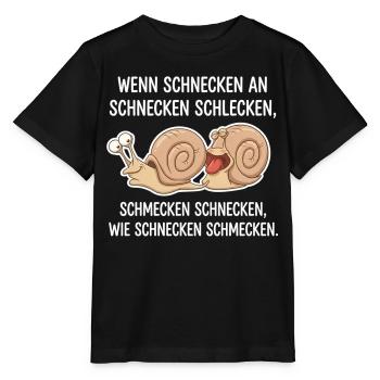 Schnecken schlecken – Lustiger Zungenbrecher - Stanley/Stella Kinder T-Shirt MINI CREATOR  - Schwarz - Vorne - Mikhail (115cm)