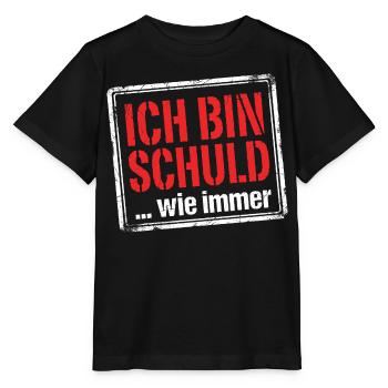 Ich bin schuld wie immer - Lustiger Spruch - Stanley/Stella Kinder T-Shirt MINI CREATOR  - Schwarz - Vorne - Mikhail (115cm)
