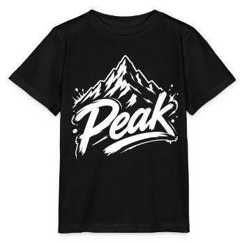 Peak Mountain Peak Graphic | Youth word - Stanley/Stella MINI CREATOR Kids’ T-Shirt - black - Front - Mikhail (115cm)