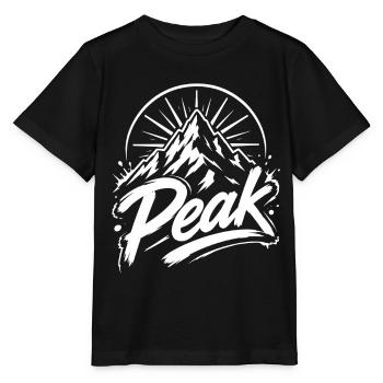 Peak Berggipfel Grafik | Jugendwort - Stanley/Stella Kinder T-Shirt MINI CREATOR  - Schwarz - Vorne - Mikhail (115cm)