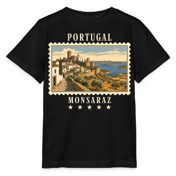 Portugal Monsaraz Vintage Reisemarke - Stanley/Stella Kinder T-Shirt MINI CREATOR  - Schwarz - Vorne - Mikhail (115cm)
