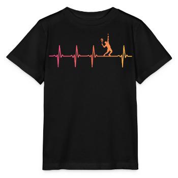 Tennisspieler von Sunset Heartbeat - Stanley/Stella Kinder T-Shirt MINI CREATOR  - Schwarz - Vorne - Mikhail (115cm)