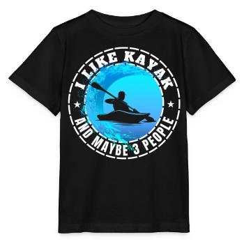 ICH MAG KAJAK UND VIELLEICHT DREI LEUTE - Stanley/Stella Kinder T-Shirt MINI CREATOR  - Schwarz - Vorne - Mikhail (115cm)
