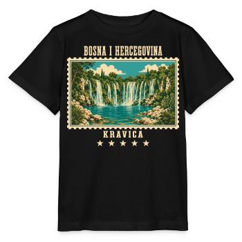 Bosnien und Herzegowina Kravica Vintage Reisemarke - Stanley/Stella Kinder T-Shirt MINI CREATOR  - Schwarz - Vorne - Mikhail (115cm)