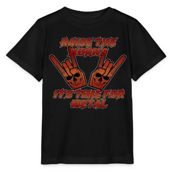 Raise the Horns Metal Statement - Stanley/Stella MINI CREATOR Kids’ T-Shirt - black - Front - Mikhail (115cm)