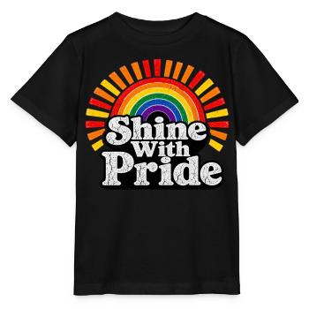 Shine With Pride LGBTQ Statement Retro Motiv - Stanley/Stella Kinder T-Shirt MINI CREATOR  - Schwarz - Vorne - Mikhail (115cm)